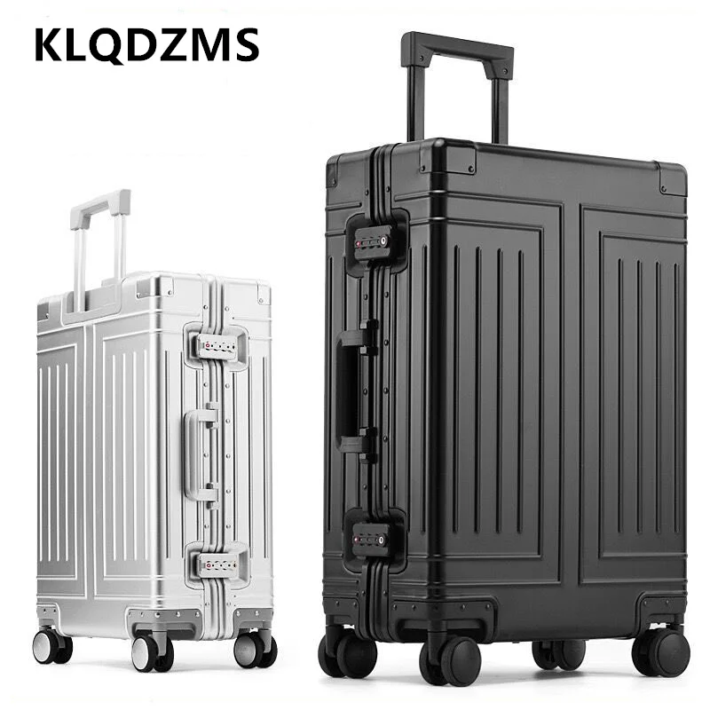 

KLQDZMS Carry-on Luggage 29 Inches All Aluminum Magnesium Alloy Trolley Case 20 "Men's Boarding Box 24 "26 Cabin Suitcase