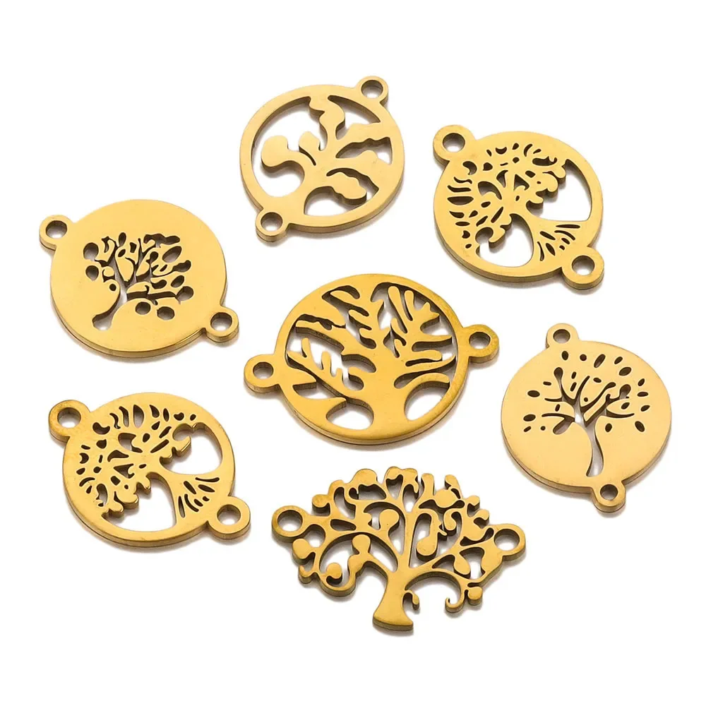 Stainless Steel Tree of Life Pendant Necklace Bracelet Pendant DIY Necklace Bracelet Jewelry Accessory 5