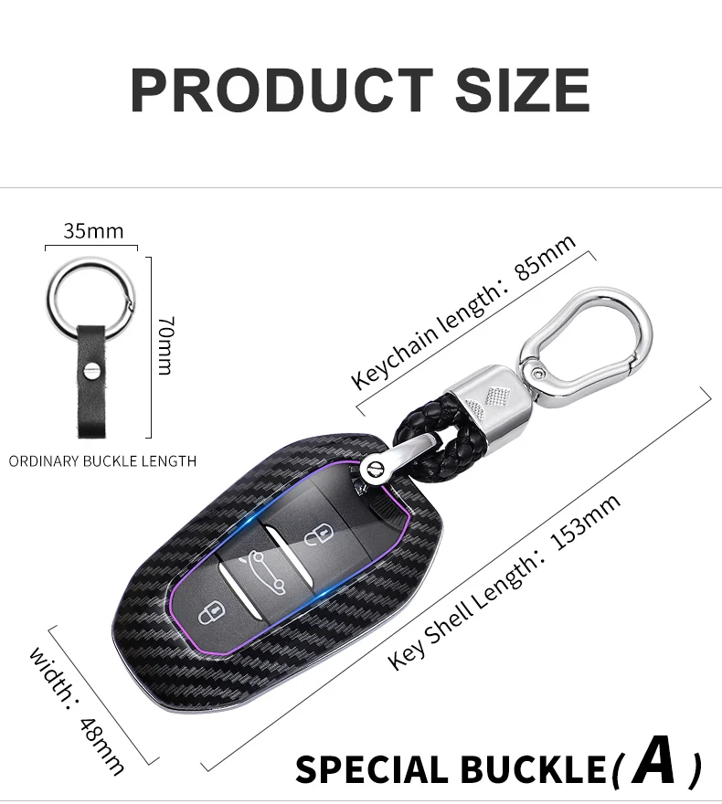 Auto In Fibra di carbonio Della Copertura Della Cassa Chiave Per Peugeot 208 308 408 508 2008 3008 4008 5008 Citroen C4 C4L C6 C3-XR Smart Accessori Auto - S233c6f9915ff4bc08ab34c4ea04c4f04S