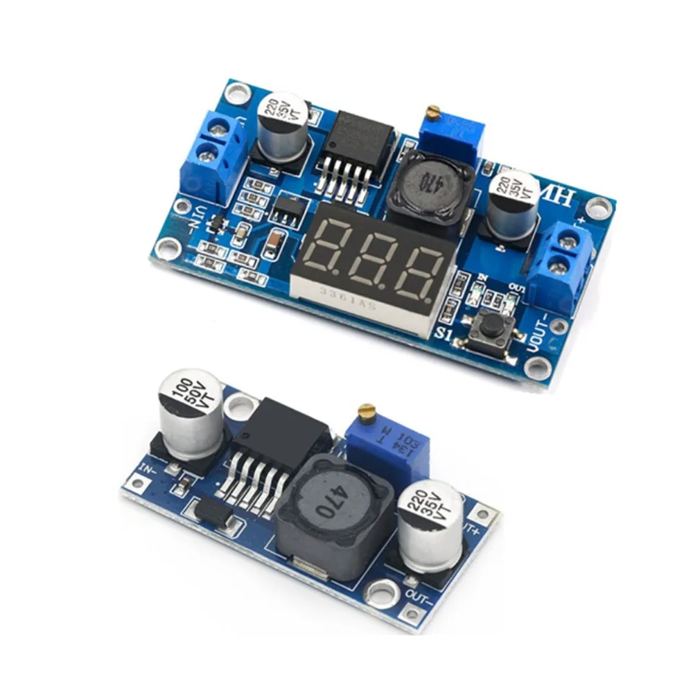 LM2596 BUCK 3A DC-DC 전압 조절 가능 강압 전력 모듈 + 파란색 LED 전압계