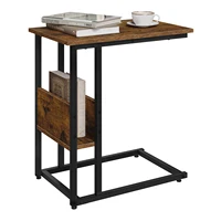 WOLTU Table basse en forme de C Table d'appoint de conception industrielle avec espace de rangement Table de canapé Table de chevet mince pour salon chambre 3