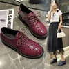 Leather British Leather Shoes Women's Soft Leather Deep Mouth Single Heel Spring and Winter Lacing Shoes  Zapatos De Mujer 1
