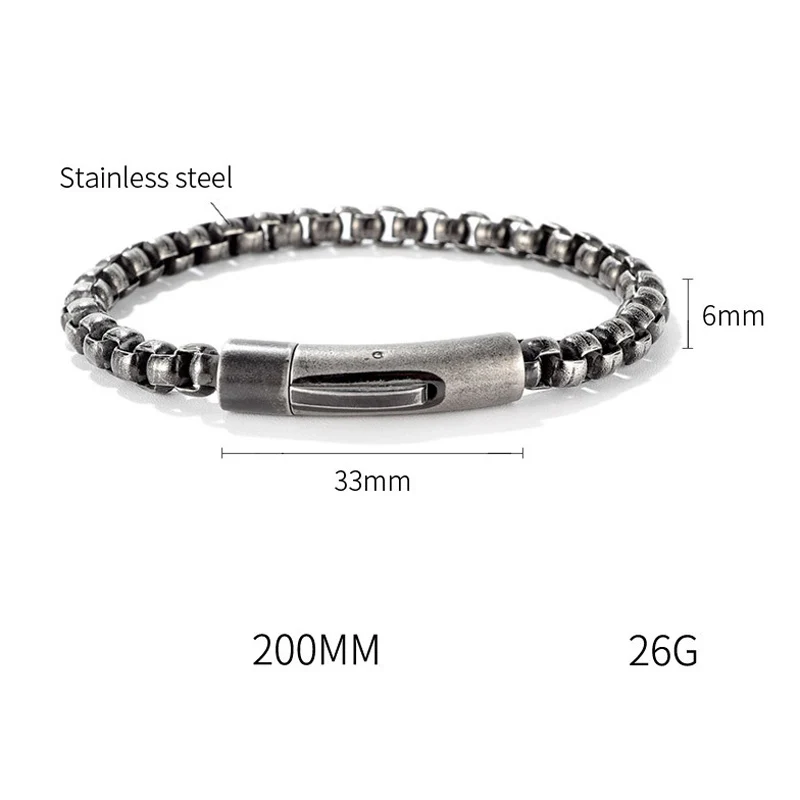 New Style vintage punk bracelet for men stainless steel fashion hippop street culture Link Chain Bracelets Jewelry
