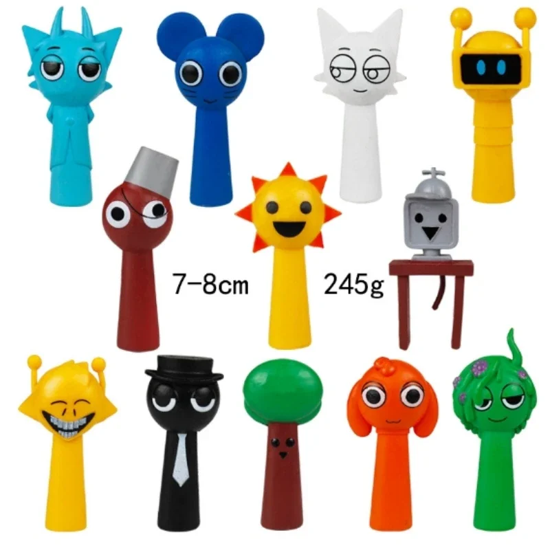 12Pcs/Set Sprunki Figurine Model Various Colors Statue Doll Collection Toys Building Blocks