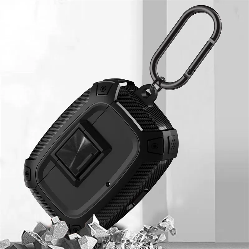 Carbon Fiber Shockproof Case with Safety Lock Cover