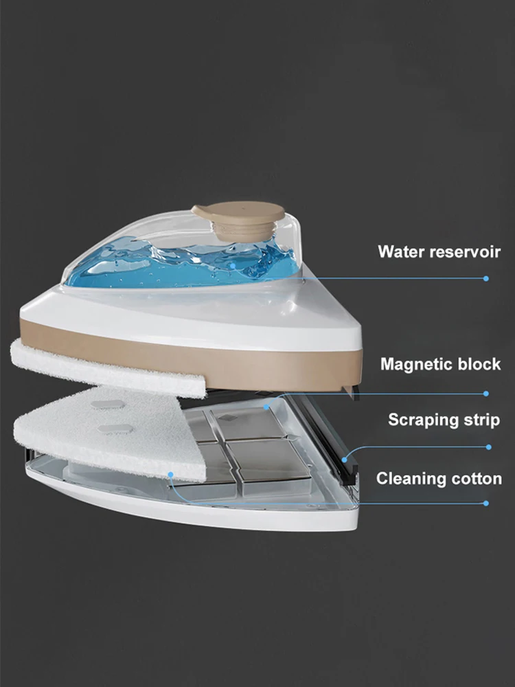 Magnetic Glass Window Cleaning Tool Automatic Water Discharge Double-layer Wiper Household Special Window Cleaner