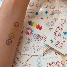 

INS Girl Elegant Girl Heart Korean Tattoo Sticker Waterproof and Durable Color Summer Fresh Student Stickers Online Red