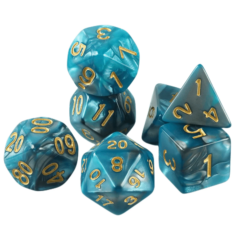 7pcs DND Polyhedral Dice Double-color Dice with A Bag for Board Game DND RPG Role Playing Game Accessories S233cda18eca1454399cb2b0dfeff90377