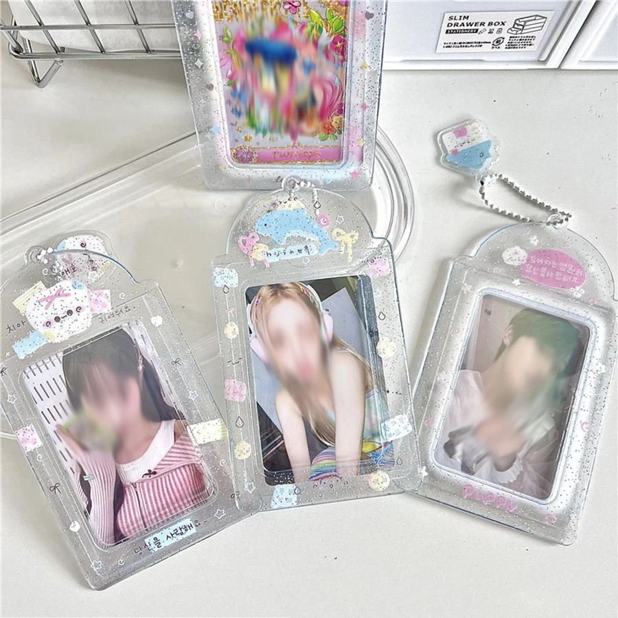 1 Pcs Photo Card Holder Keychain Id Badge Holder,Cute Photocard Holder Keychain Badge Holders,3 Inch 5