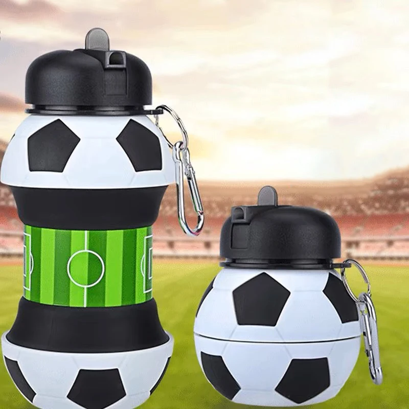 Portable Water Bottle Fold Water Bottle Cups Mug Outdoor Sports Football Baseball Tennis Golf School Leakproof