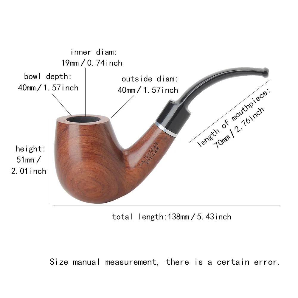 Old Fox Rosewood Tobacco Bent Pipe Set Accessories 9MM Activated Carbon Paper Filter Sandalwood Smoking Pipe With 10 Tools Kits