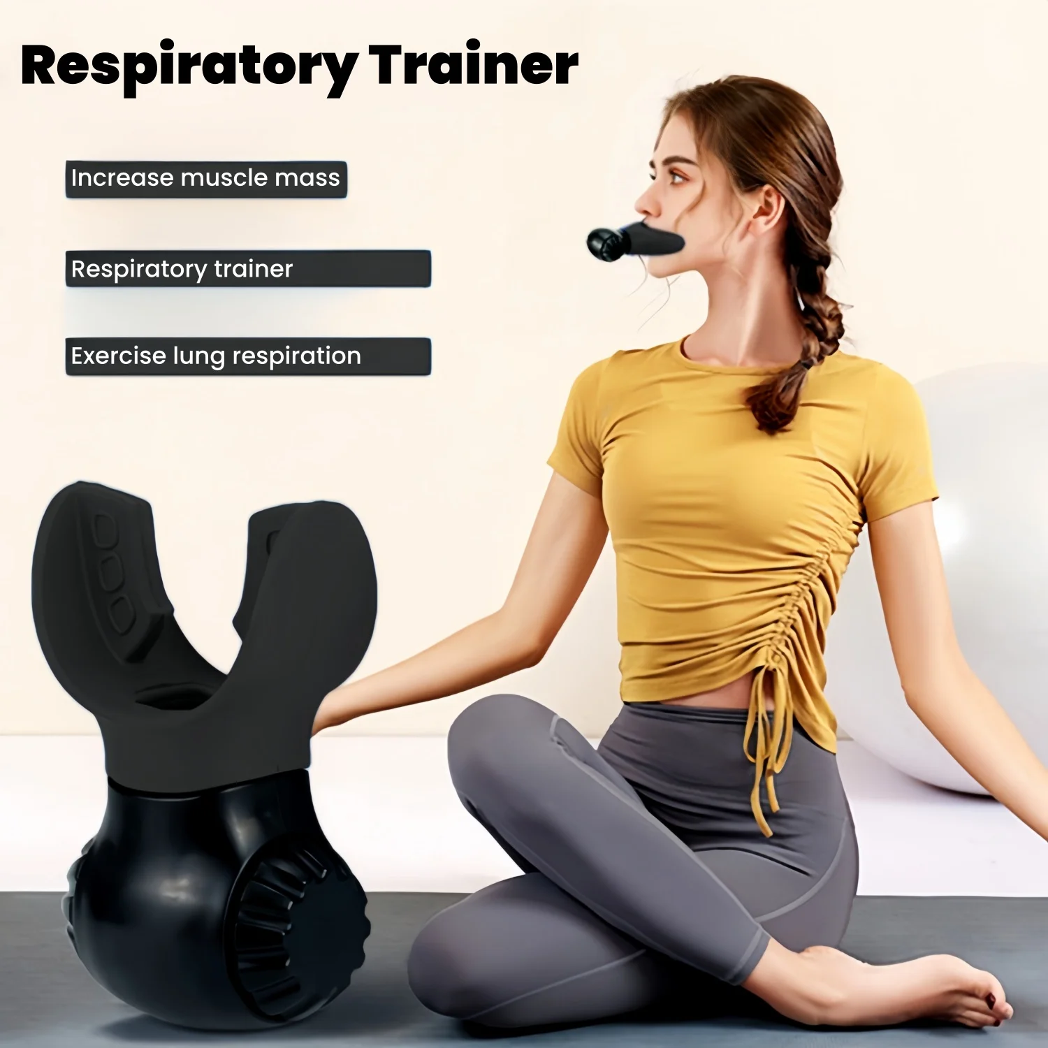 Breathing Exercise Device,Breathers Trainers Exerciser with Adjustable Inspiratory/Expiratory Vibration Fitness for Wellness