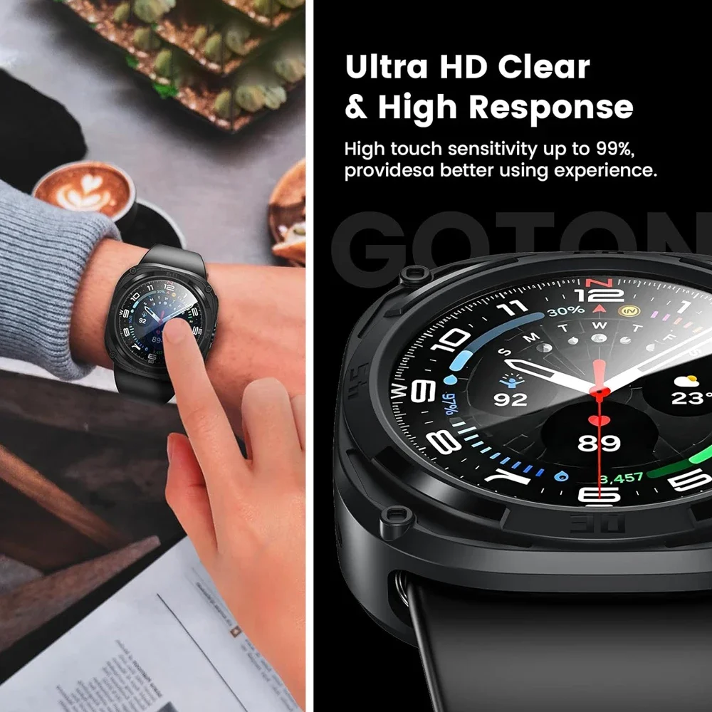 Ultimate Glass+Case Shield: Premium TPU Screen Protector Bumper for Samsung Galaxy Watch 7 Ultra 47mm