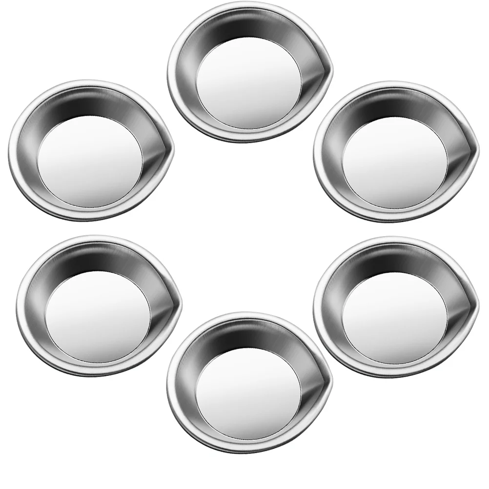 Watercolor Tray Stainless Steel Palette Pour Mouth Plate Mixing Multi Function Watercolor Plates Reusable 6 Pcs