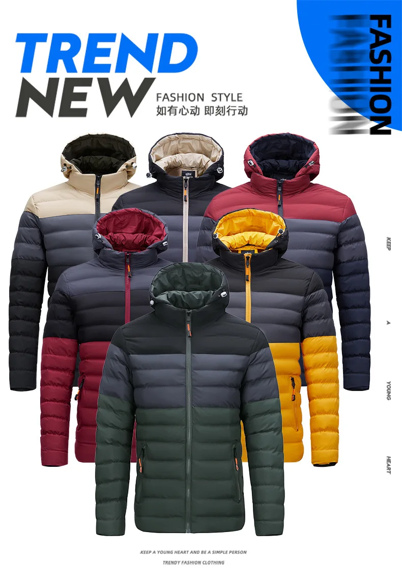 Description Picture 2 of item2024 Winter Jacket Parkas Fleece Coats Outdoor Cotton-Padded Male Windbreaker Hooded Outwear Men's Thicken Parkas Warm
