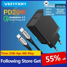 Vention PD 20W USB Charger Quick Charge 4.0 3.0 USB Type C Fast Charger for iPhone 13 12 Xs Xiaomi Phone QC4.0 QC3.0 PD Charger