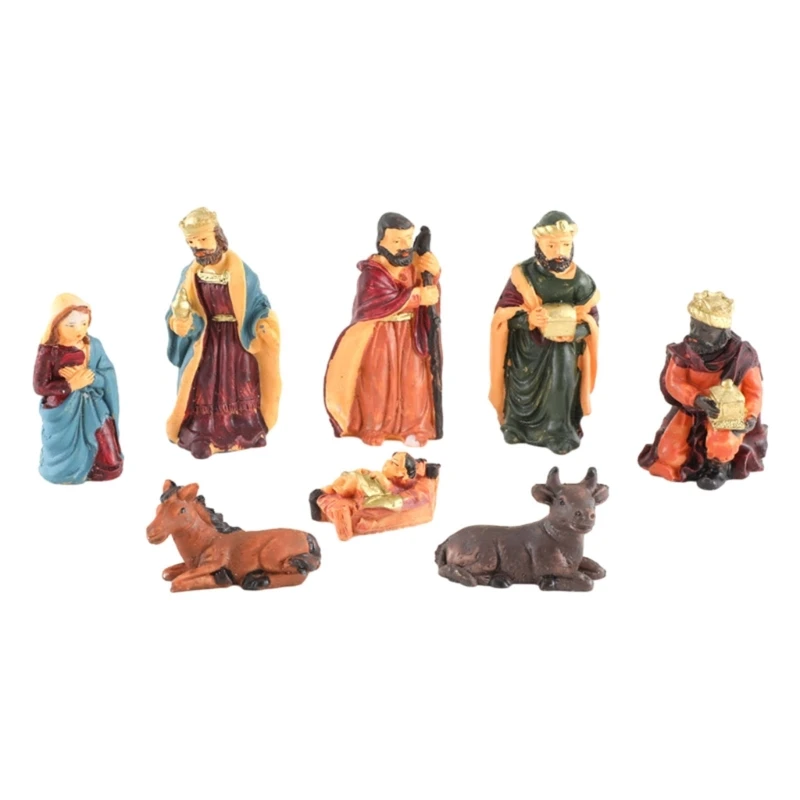 Christmas Crib Figurines Miniatures Ornament Church Gift Home Decorations Dropship cute elephant statue figurines collection craft gift home garden decoration micro landscape ornament desktop decorations