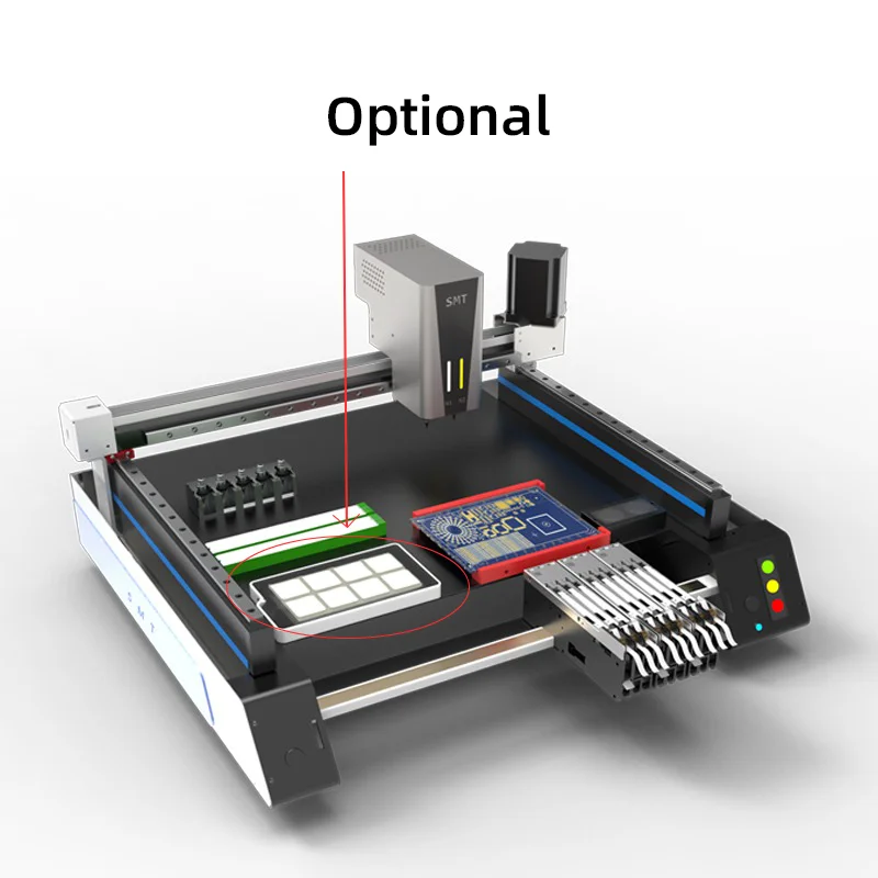 Machine de placement de composants SMT de bureau entièrement automatique et à haute vitesse avec caméra triple vision (220 V / 110 V) pour l'échantillonnage de circuits imprimés_voghion.com