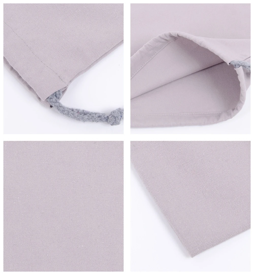 Baumwoll-Kordelzugtasche Einkaufstasche Umweltfreundliche Faltbare Einkaufstaschen Zusammenklappbare Tragetasche Tragbare Handtaschen Canvas-Aufbewahrungstasche – Detail 15