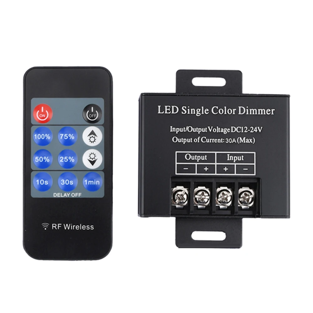 DC12V-24V 11Key LED Single Color Dimmer RF Light Controller Wireless Remote for 5050 3528 SMD LED Strip Light 0-100% dimming