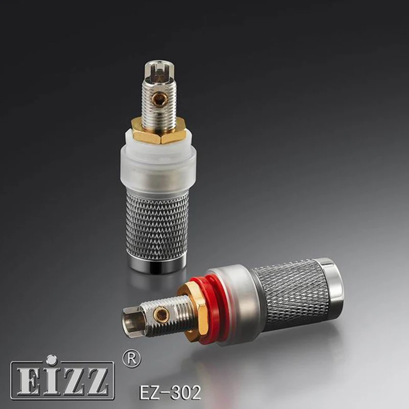 

EIZZ EZ-302 Speaker Binding Post Banana Jack HIFI DIY Amplifier Tube Binding Post Rhodium Plated Tellurium Copper