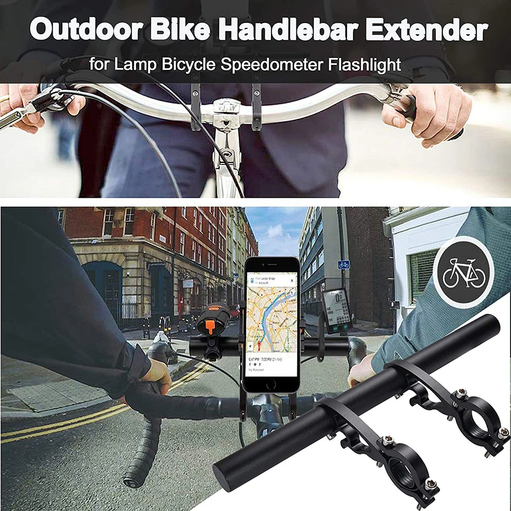 Prolunga per manubrio MTB ricaricabile Staffa di estensione per bicicletta Barra per supporto per faro per bici Supporto per telefono Supporto per manubrio  18