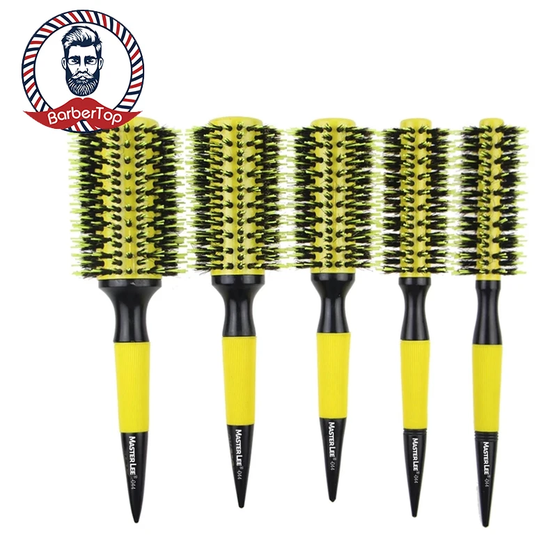 Round Hair Comb Nylon Bristle Aluminum Tube Ion Hair Brush Home Barbershop Styling Tools Barbershop Rolling Comb