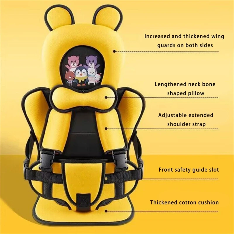 Professional Toddler Car Seats Pad Soft Fabric Portable Safety Harness Child Travel Seats Pad for Kids Travel Comfort 066B