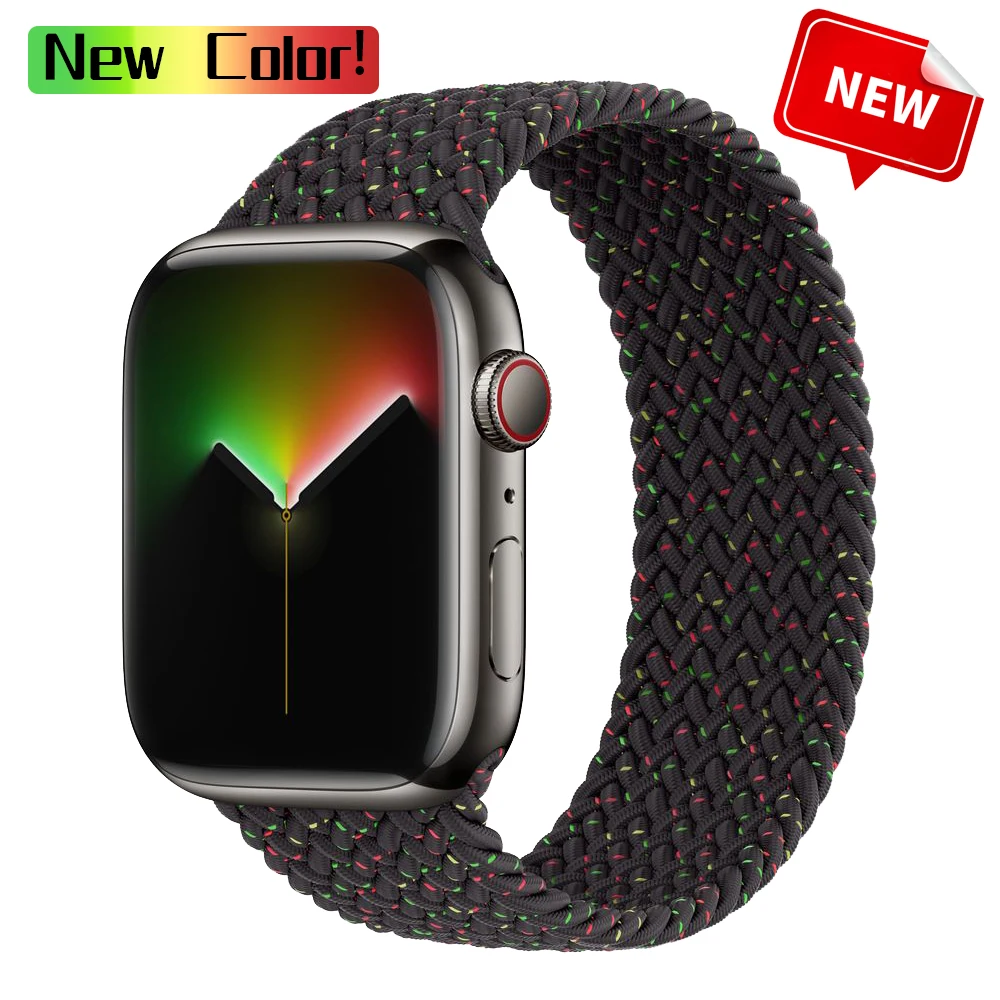 Pride Braided Solo Loop Band For Apple Watch Se Strap 44mm 40mm Elastic Wristband Bracelets 41mm 45mm Series 765432 42mm38mm