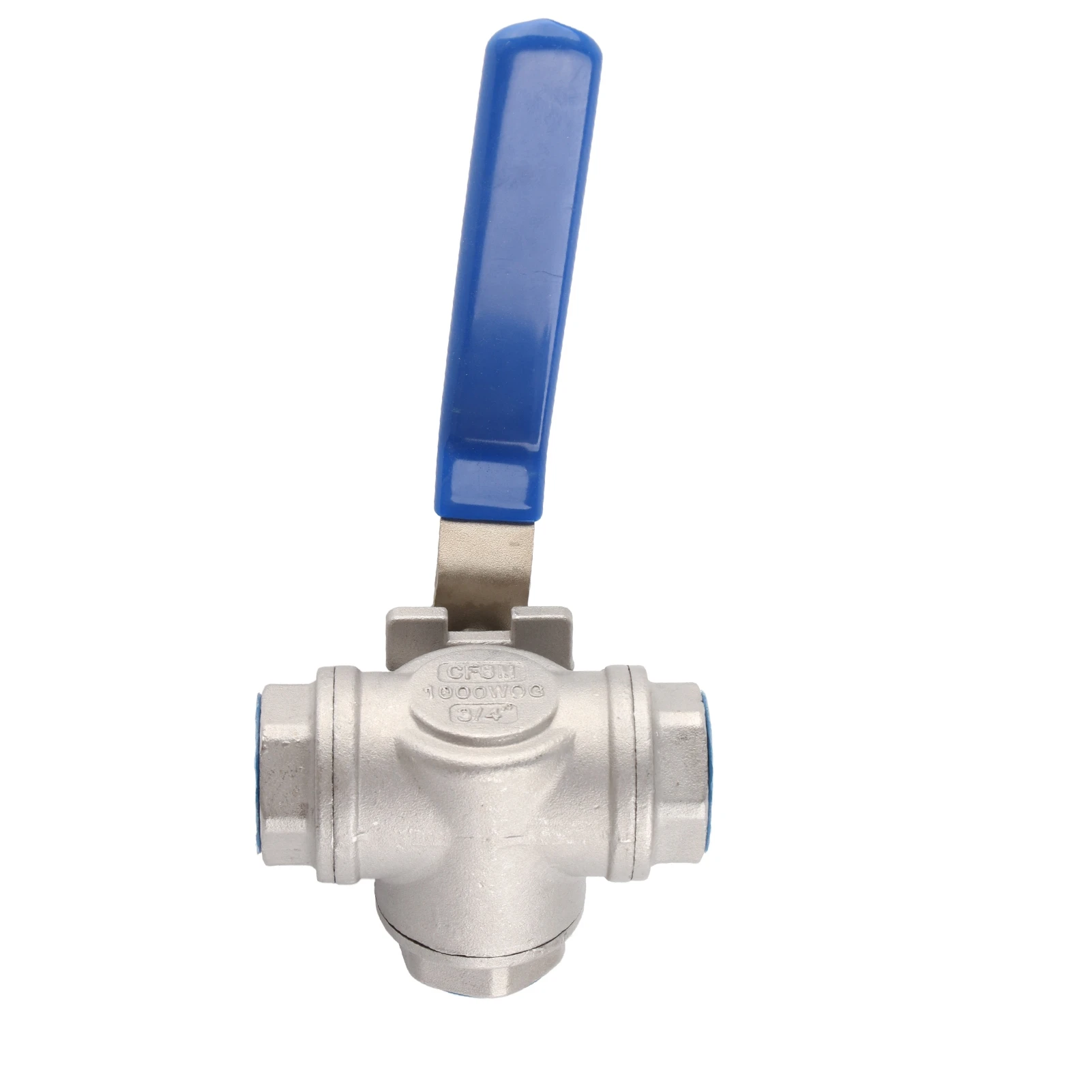 Stainless Steel SUS304 Pipe Ball Valve Three Way T Type Female Thread 3/4" DN20 Ball Valve DN20 Pipe