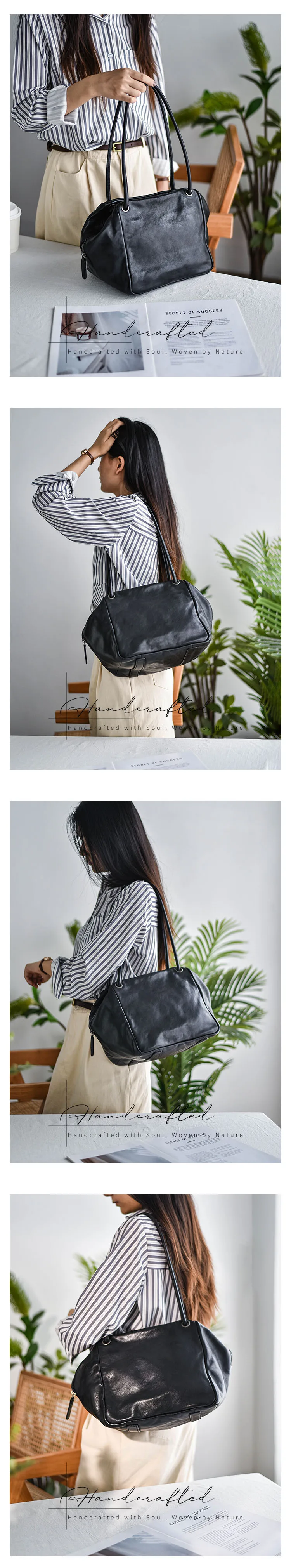 Modedesigner Luxus erste Schicht Rindsleder Damen Umhängetasche Party im Freien handgemachte weiche echtes Leder Damenhandtasche – Detail 9
