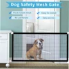 Dog Safety Gate Pet Safe Mesh Fence Portable Folding Baby Safety Gate Install Anywhere 110*72CM 1