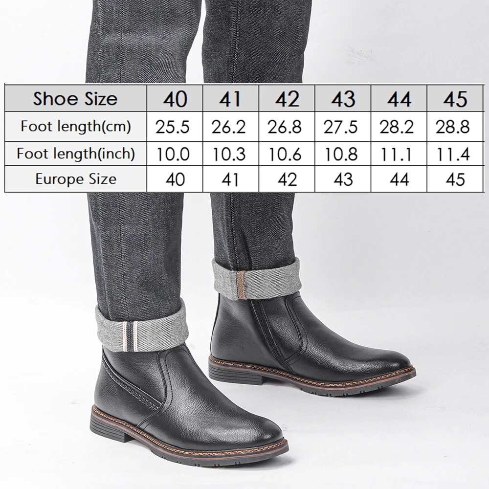 40-45 winter boots warm waterproof Non-Slip men snow boots Leather Winter for men