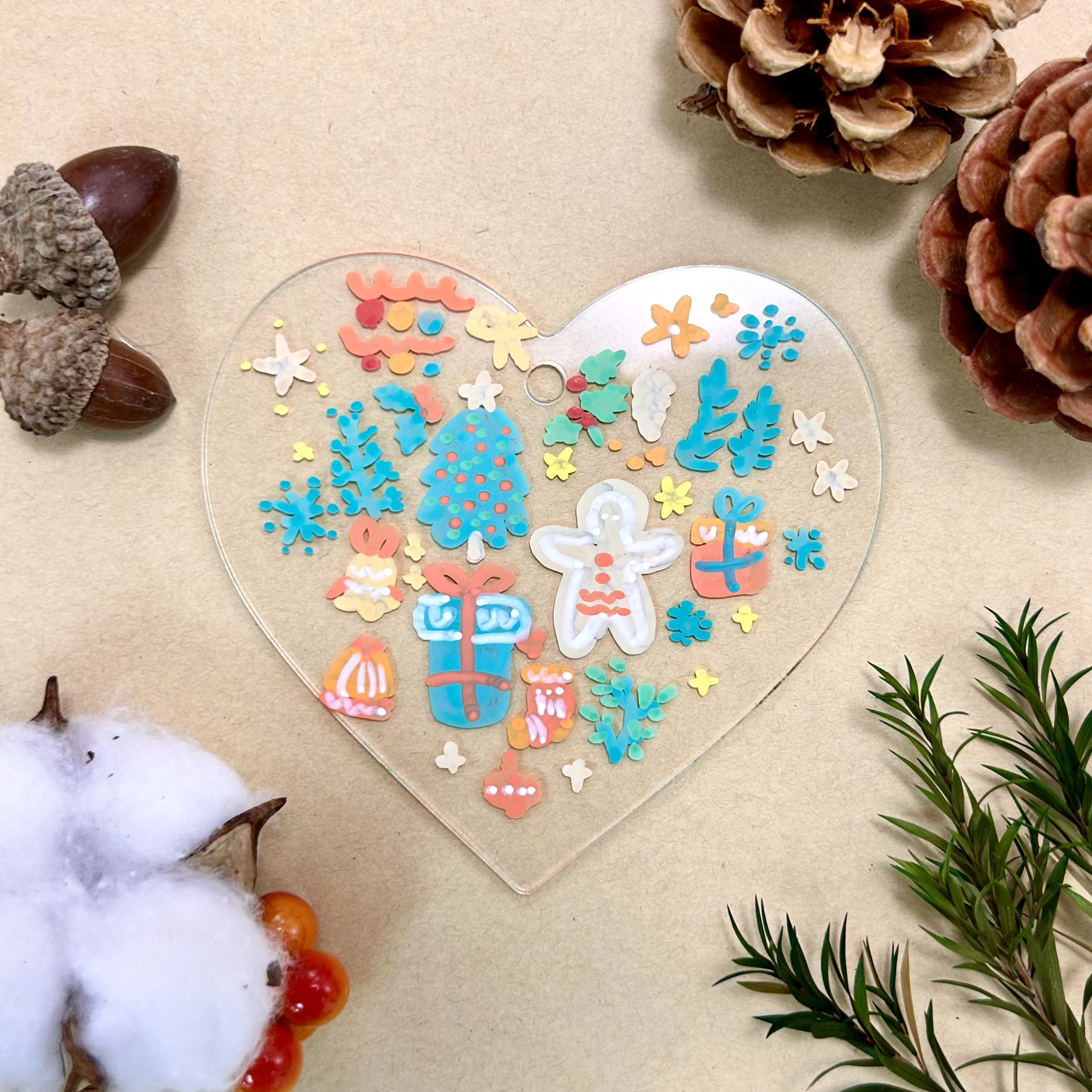 50PCS Clear Blank Acrylic Christmas Ornaments for Tree Decorations