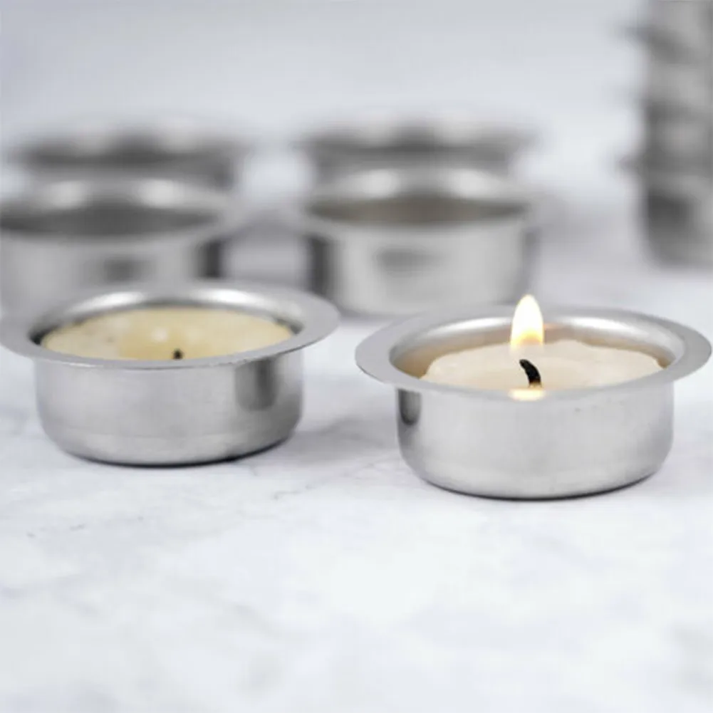 Candle Cups Stainless Steel Décor Hardware Metal Specifications 12pcs Accessories Candle Holder Complete Container High Quality