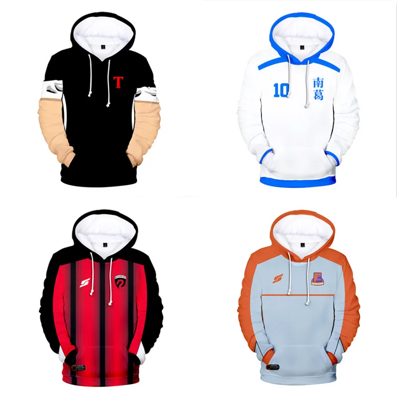 

print Anime Captain Tsubasa Ozora Tsubasa Kojiro Hyuga Costume Men/Women/Kids Hoodie Hooded Jacket Soccer Jerseys Uniform