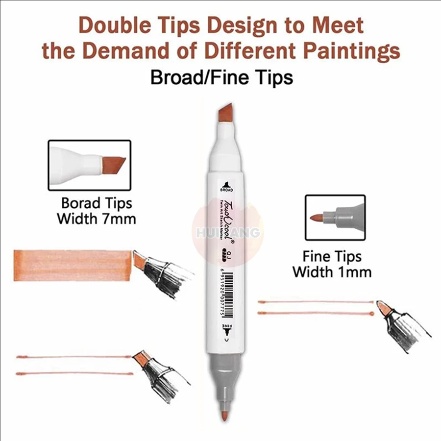 Skin colors markers set, double head brush and wide pen, suitable for professional artists painting sketch illustration portrait 3