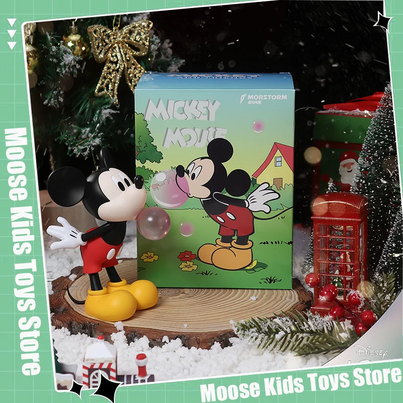 

15cm Disney 100th Anniversary Blow Bubbles Series Mickey Mouse Minnie Anime Figures Toy Mickey Collection Ornaments Gift For Kid
