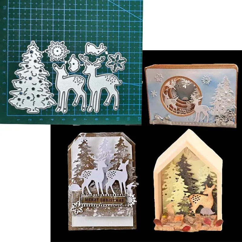 

Christmas Elk Deer Knife Mold DIY Greeting Card Punch Stencil Scrapbooking Embossing Template Handicrafts Metal Cutting Dies