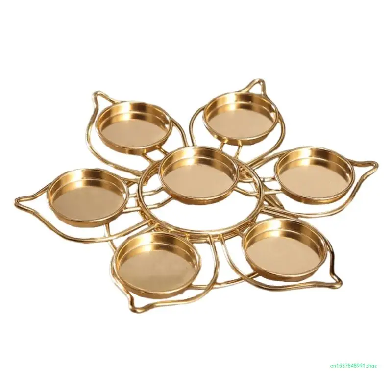 

Seven-star Candlestick Buddhist Lotus Metal Candlestick for Buddha Lamp