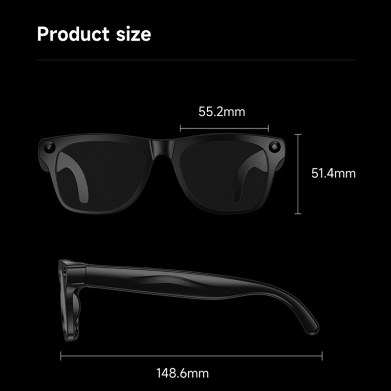 Lenovo AI Smart SunGlasses ChatGpt Bluetooth Touch Sport Sunglasses 800mp Camera Bluetooth Calling Music Player For iPhone NEW
