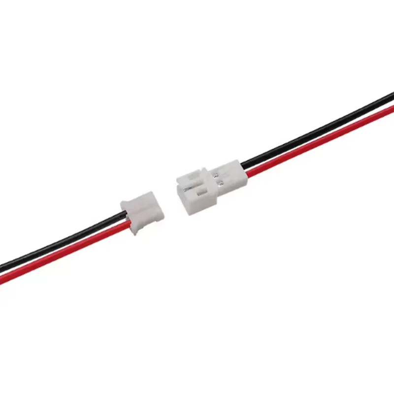 Connecteurs JST PH 2.0 2 broches mâle/femelle avec câbles 200mm - Lot de 2/5/10/20 paires