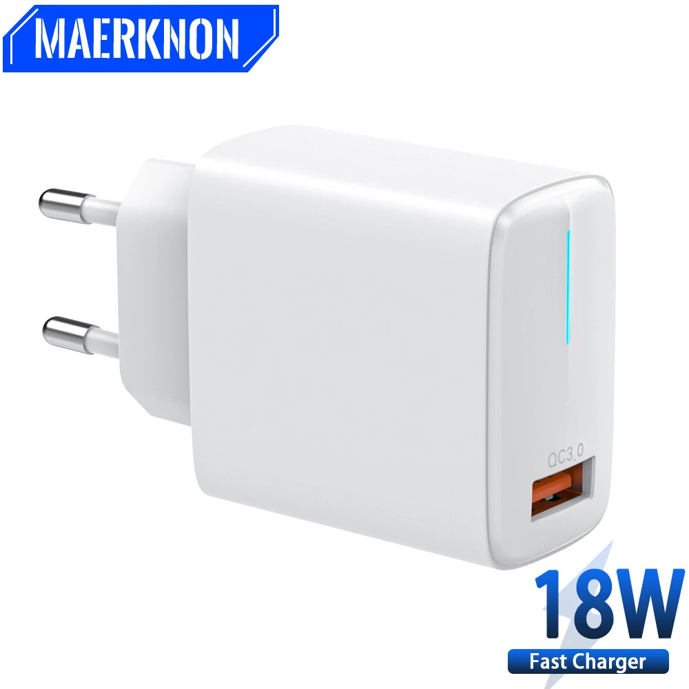 

18W USB Charger Quick Charger 3.0 Portable Mobile Phone Adapter Fast Charging For iPhone 15 Samsung Xiaomi Redmi Wall Charger