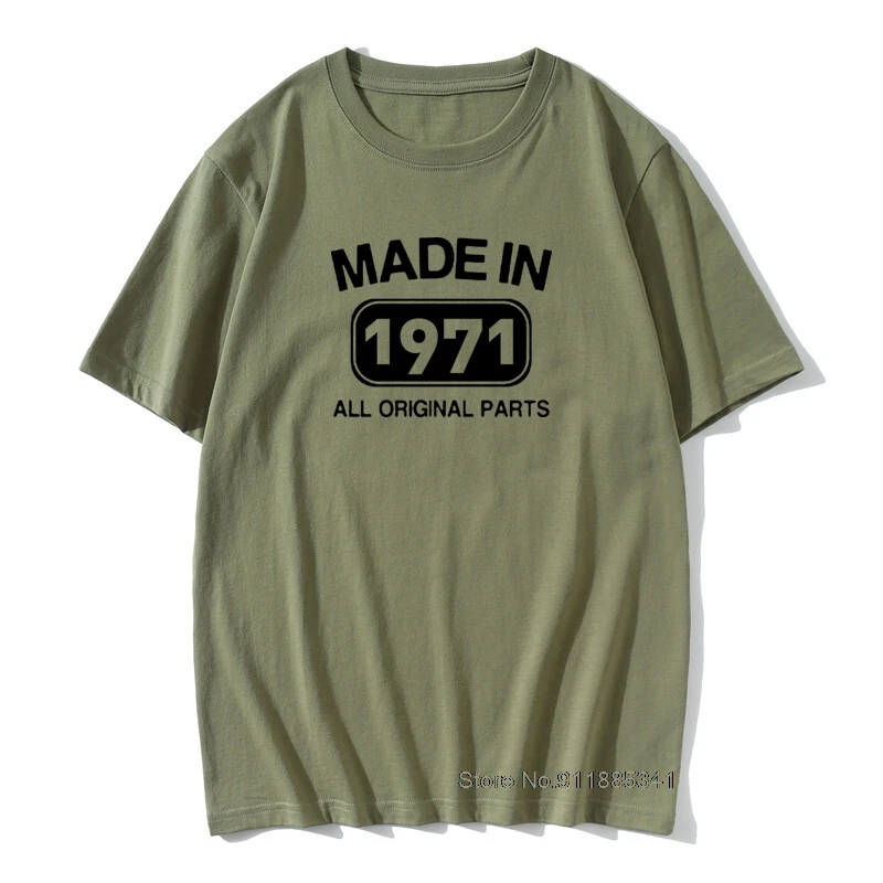 

Made in 1971 Birthday Gift Men T Shirt 50 Years Present Vintage Cotton TShirts Unique Print Anniversary Cheap Funny T Shirts