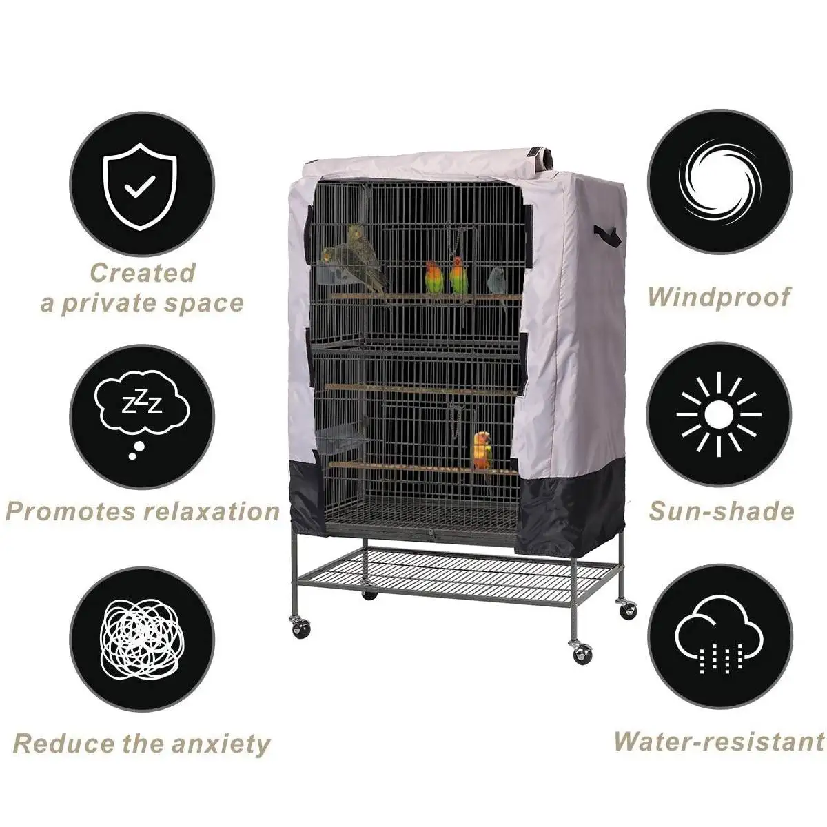 Parrots Aviary Birds Cage Cover Universal Sunshade Bird Cage Cover Breathable Dustproof Bird Parrot Nests Cover Light Proof Cage