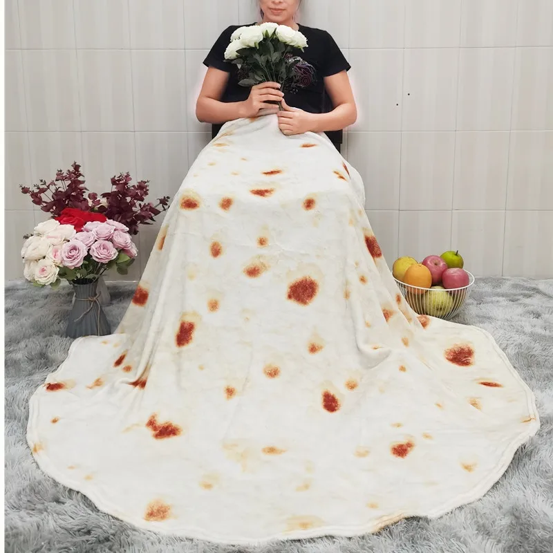 피자 토틸라 토틸라 담요, 피타 라바시 부드러운 담요, 침대 울 소파 격자 무늬 플러시 침대보, Manta Burito Koce