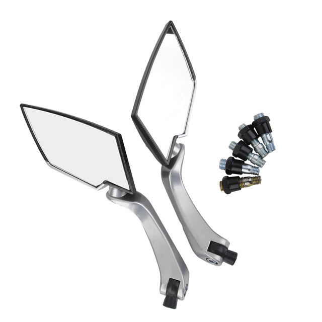 2 Packs Diamond Design Universal Motorcycle Rearview Side Mirror -Black 2 Packs Diamond Design Universal Motorcycle Rearview Side Mirror -Black