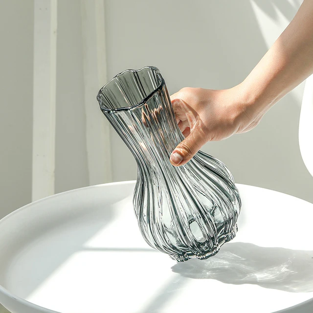 Glass Transparent Flower Vase Retro Hydroponics Plants Pot Clear Flower Container Flowers Arrangement Bottle Table Decoration 6