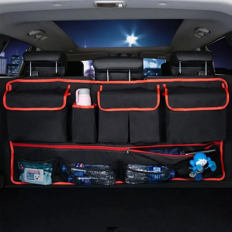 Acheter Lot De 4 Organiseurs De Coffre De Voiture 60 Cm, Ceinture De Fixation, Sac De Rangement, Bandes, Accessoires