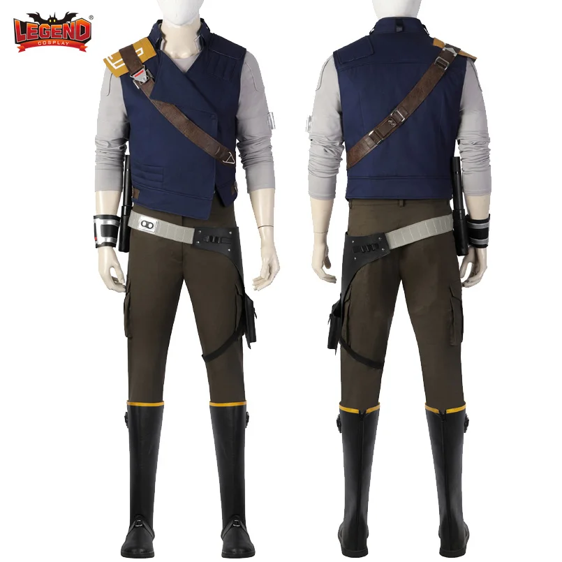 

Survivor Cal Kestis Cosplay Costume Jedi Knight Outfit with Boots Belt Accessories Full Set Suit Halloween Carnival Party Outfit
